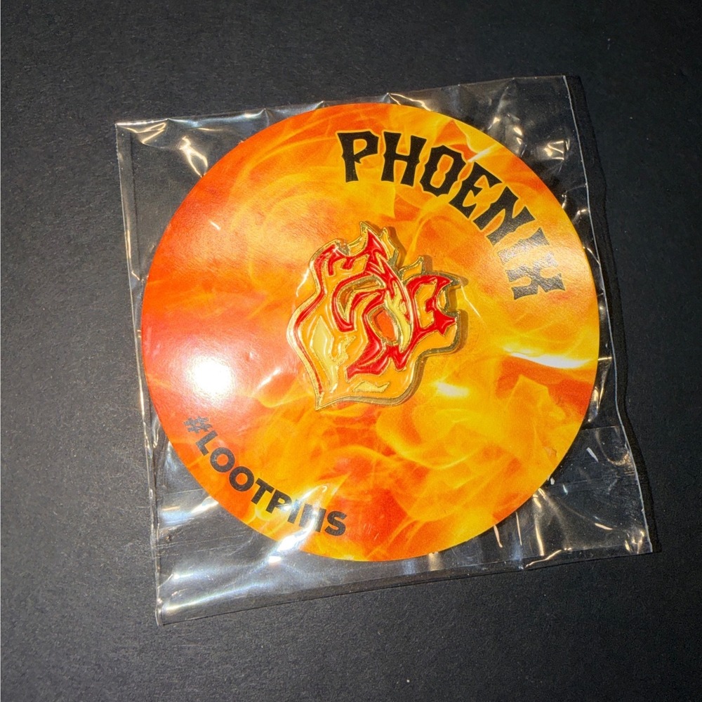 Loot Crate Phoenix Enamel Pin 2021 Flaming‎ Bird of Prey Gold Fire
